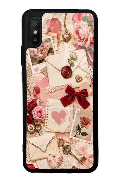 S Mode حافظة هاتف Xiaomi Redmi 9A بتصميم حديقة رسالة الحب اللامعة