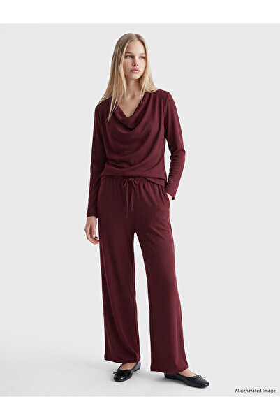 LC Waikiki Özmarka New Season Plum Draped Collar Blouse
