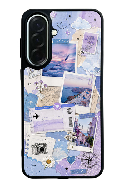 S Mode Samsung A37 Pastel Travel Diary Design Glossy Phone Case