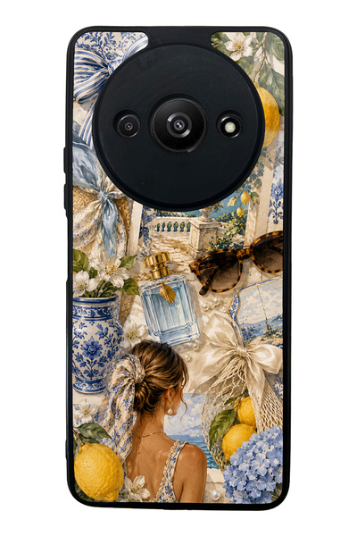 S Mode حافظة هاتف Xiaomi Redmi A3 Amalfi Blue Design لامعة