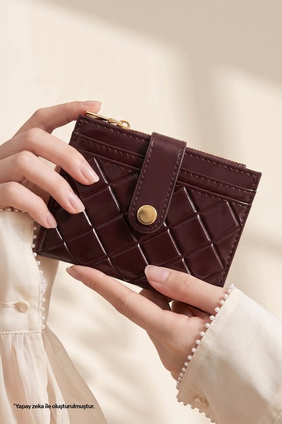 InStyle Quilted Detail Burgundy Wallet