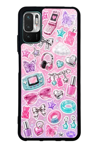 S Mode حافظة هاتف لامعة بتصميم Xiaomi Redmi Note 10 5G Y2K Sticker Dreams