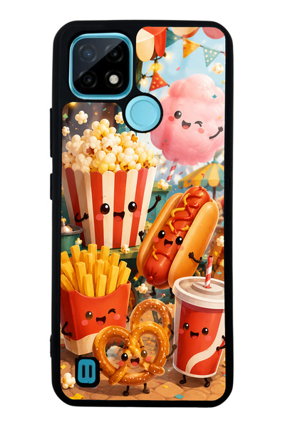 S Mode Realme C21 Fun Food Party Design Glossy Phone Case