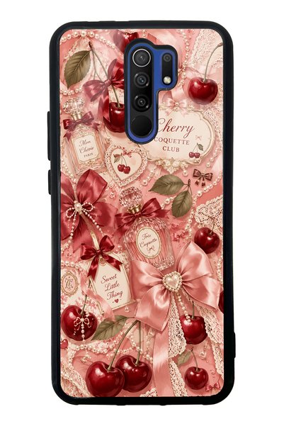 S Mode حافظة هاتف Xiaomi Redmi 9 بتصميم Coquette لامع مع عطر الكرز