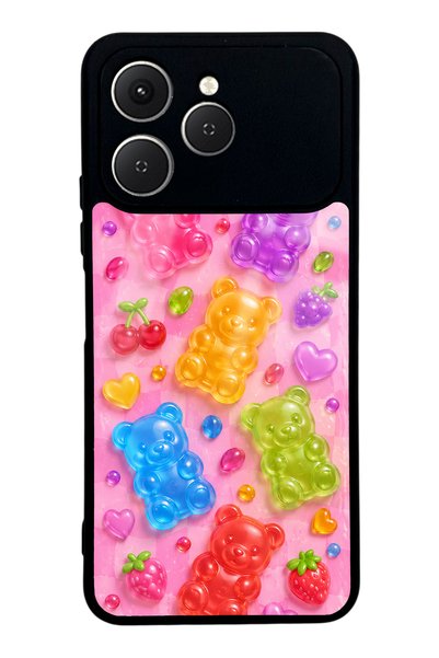 S Mode Tecno Spark 40 Candy Bear Fruits Design Glossy Phone Case