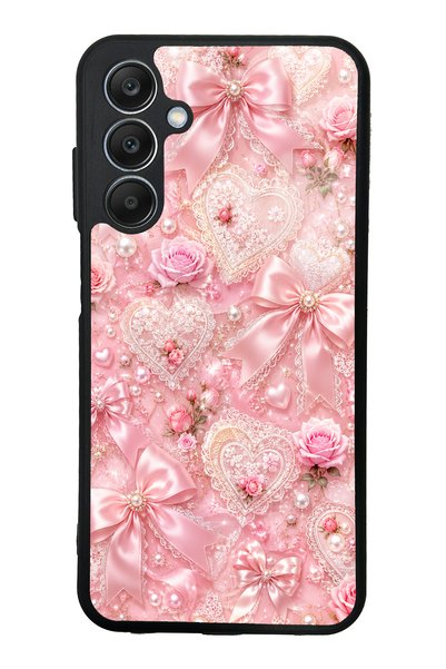 S Mode Samsung A25 Pink Lace Romance Design Glossy Phone Case