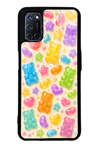 S Mode Oppo A52 Glossy Phone Case with Sweet Bear Jelly Design