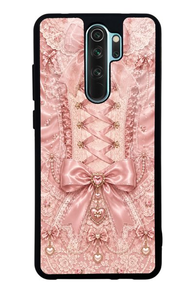S Mode Xiaomi Redmi Note 8 Pro Pink Corset Coquette Design Glossy Phone Case