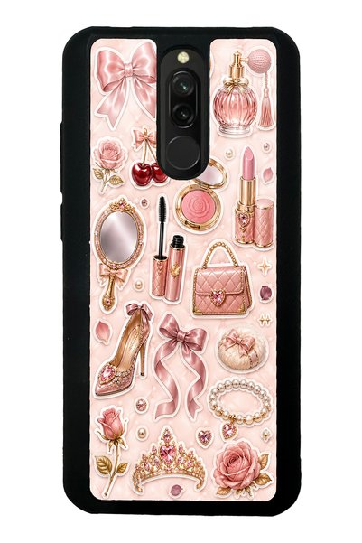 S Mode Xiaomi Redmi 8 Rose Gold Glam Design Glossy Phone Case