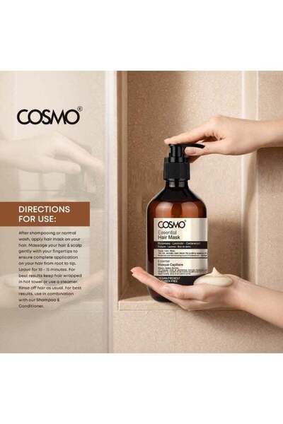 Cosmo Essential Hair Mask – Rosemary, Lavender & Cedarwood Botanical Infused Treatment 500ml