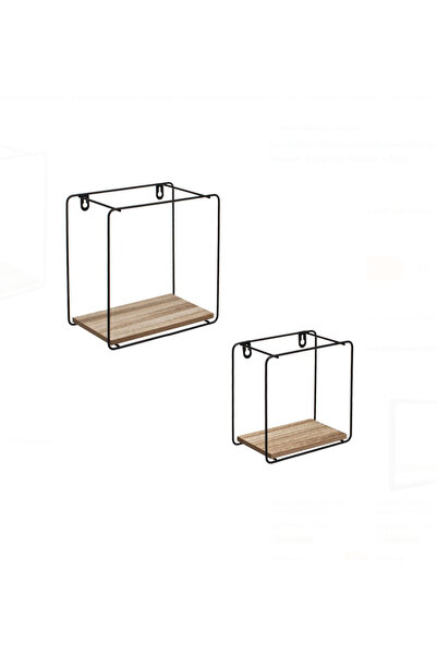 HYVESTO Set 2 Rafturi Suspendate Decorative Patrate din MDF si Metal (2 Marim...