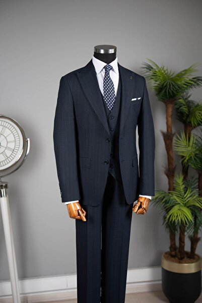 Terzi Ayhan Classics Exclusive vest suit dark navy blue