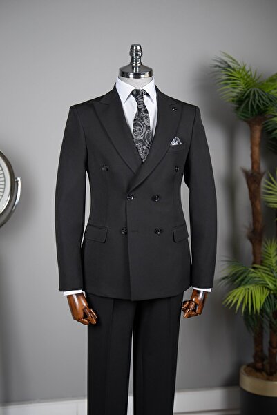 Terzi Ayhan Classics Exclusive Double-Breasted Suit Black