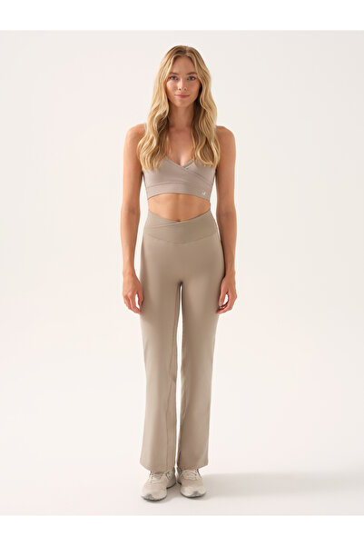Jerf Motion Cross Waist Flare Leggings Mink