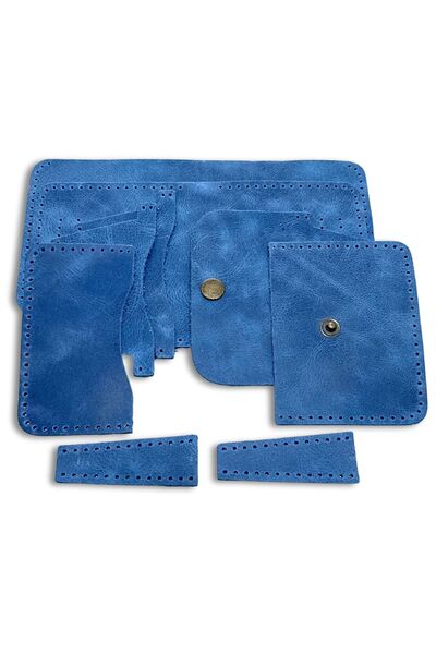 ipekbazaar Set de confecționare portofel din piele DIY Ahura, kit de suport pentru carduri pentru portofel, realizat manual, cu 3 suporturi pentru carduri