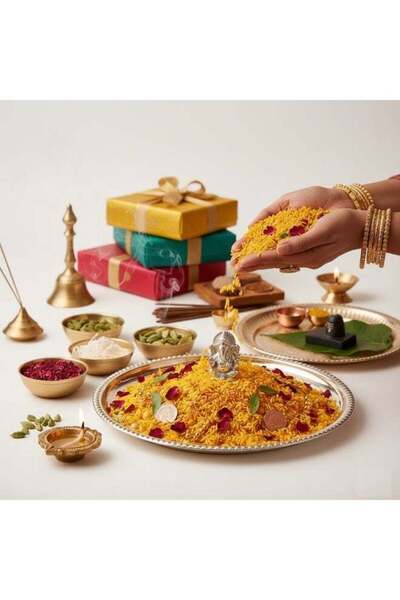 ViViRaSmi Mantra Akshate- Sacred Rice -100 Grams- By Pandit Gore Ji (Mantra Akshate)