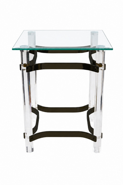 Gharaib Al Tuhaf طاولة خدمة زجاج مفرد 4545 BLACK 3021-1