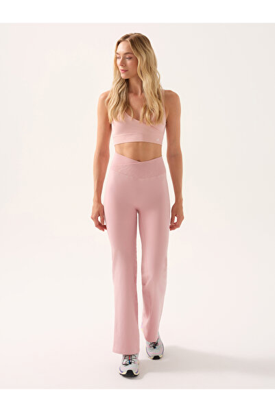 Jerf Motion Cross Waist Flare Leggings Pink