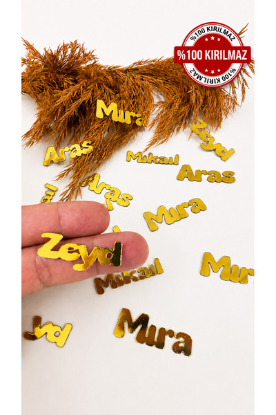 qrstandim 30 ADET 4x2 Kişiye Özel Gold/Gümüş Pleksi İsimlik – Magnet, Anahtar...