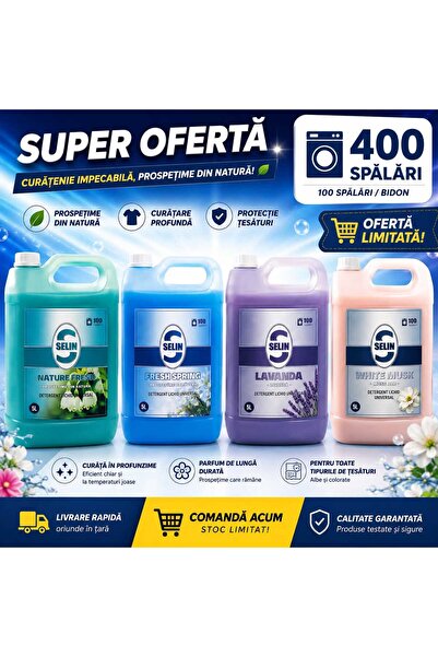 Selin Detergent Lichid de Rufe universal pachet x4