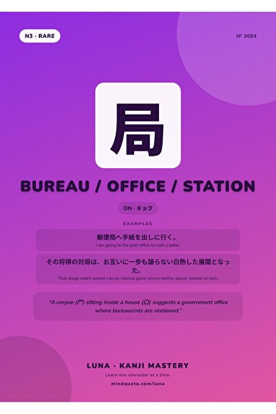 OEM Poster Kanji Birou Oficiu Stație, Tipografie Japoneză, Carton 250g, A4