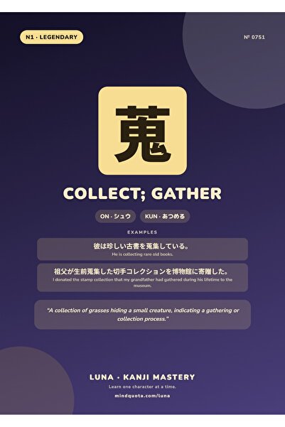 OEM Poster Kanji Colectare Adunare, Caligrafie Japoneza, Carton 250g, A4