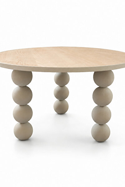 Gharaib Al Tuhaf Single Wooden Tea Table 8080 Hm630 Beige Wood