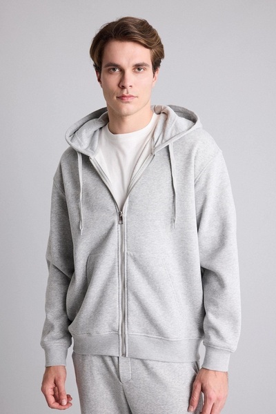 DeFacto Men's Cardigan D7599Ax/Gr210 Grey Melange