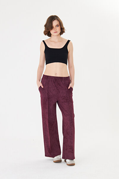 Avones The woman's wide-legged trousers with ribbed pockets
