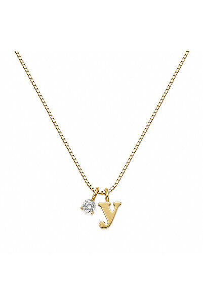 Venus Design Çelik Tek Taşlı Harf Kolye