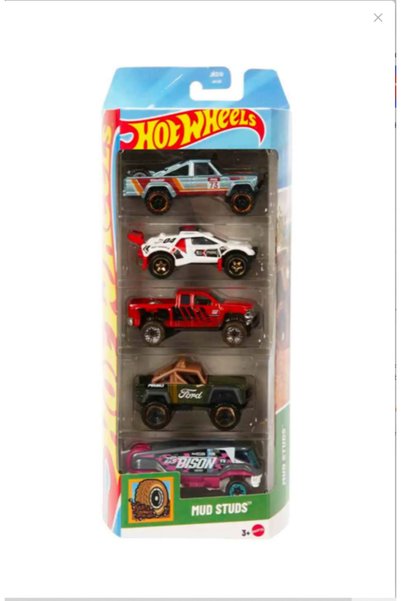 HOT WHEELS Five-Piece Car Set Mud Studs Jkg10