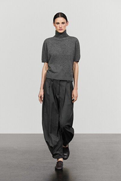 Massimo Dutti Kısa kollu balıkçı yaka triko kazak