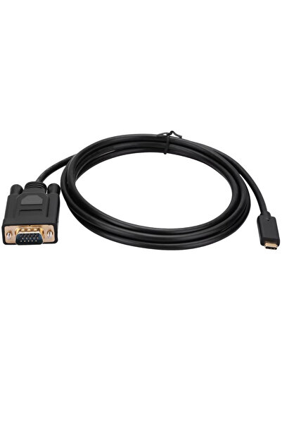 Alfais 6093 Type C to Vga Çevirici Dönüştürücü Adaptör Kablosu 1.8 Metre Usb C 1080P 60Hz Full HD