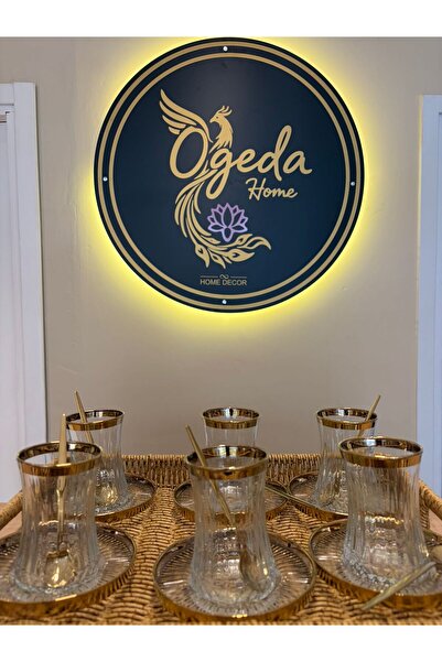 Ogeda Home Gold Yaldızlı Çay Bardağı Takımı - 6 Kişilik Gold Yaldızlı Çay Bar...