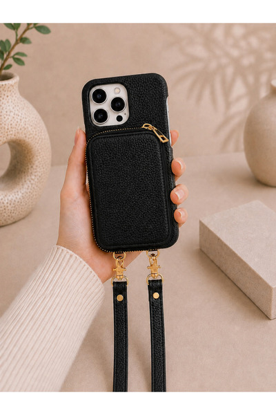 botyco Iphone 16 Pro Max (6.9 inç) Uyumlu Yanları Açık Slım Tasarım Cüzdanlı ...
