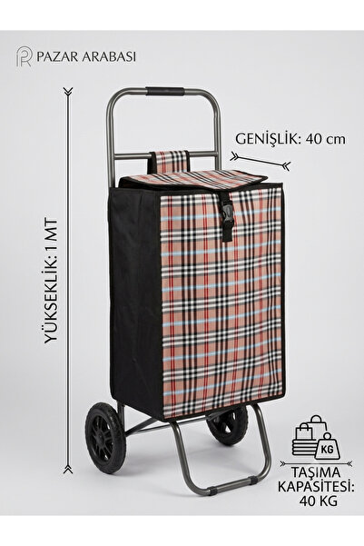 Evimsa Fami Çantalı Pazar Arabası 40 KG Taşıma Kapasiteli 1 Metre Yükseklik 4...