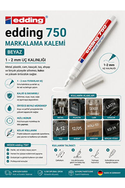 Edding Orjinal 750 Paint Marker Renk Seçenekleri (1 Adet)