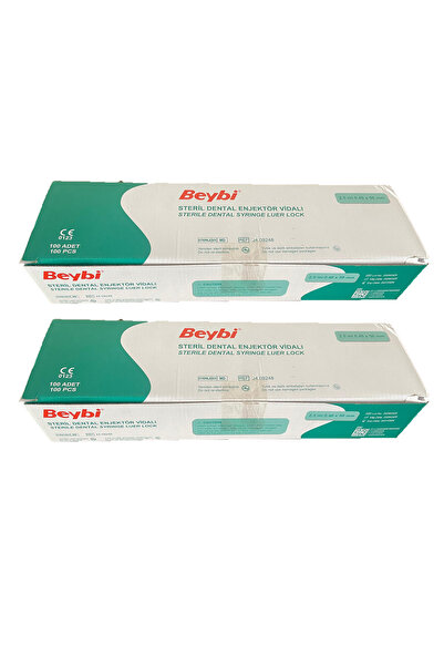 Beybi KİLİTLİ DENTAL ENJEKTÖR 2.5ML 0.40*50 MM 100 ADET 2 Kutu