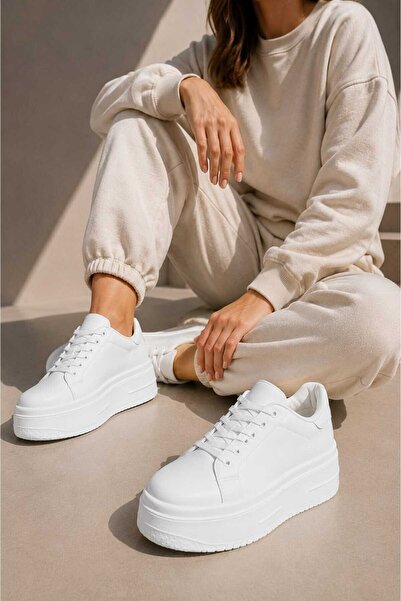 ALTUNTAŞ Women's 5 cm Heeled, Thick Platform Sole, Stylish, Lace-Up Sneaker W...