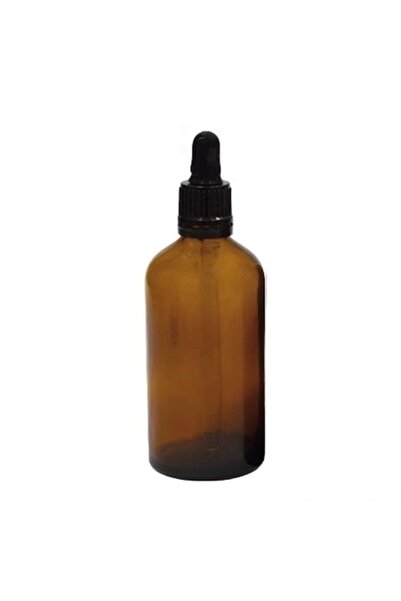OEM Amber glass bottle with pipette, black rubber pipette cap, 100ml