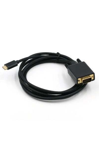Alfais 6093 Type C to Vga Çevirici Dönüştürücü Adaptör Kablosu 1.8 Metre Usb C 1080P 60Hz Full HD