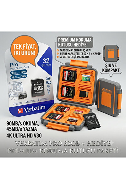Verbatim MOD Pro 32GB MicroSD Kart V30 SD MicroSD Kart Kutusu