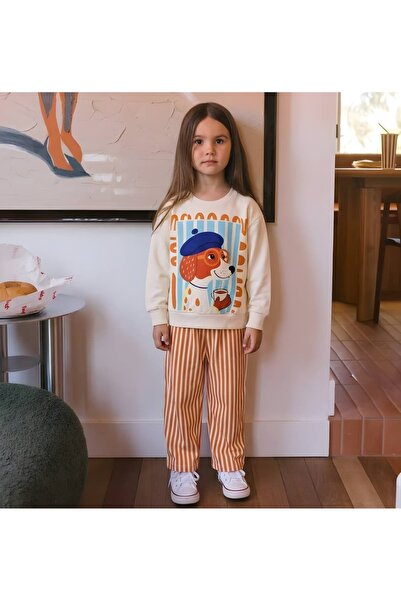 Patriko Girls' 3-Piece Fall Sweathirt and Pants Set 2-8 Years