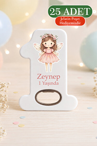 Poyraz Dijital 1 Yaş Doğum Günü Hediyelik Magnet Açacak, 1 Şeklinde Magnet, İ...