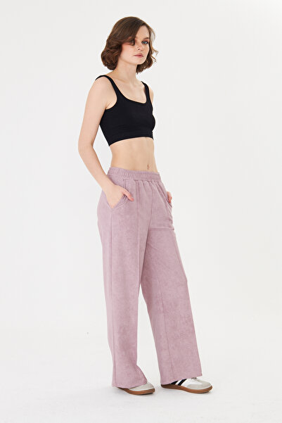 Avones The woman's wide-legged trousers with ribbed pockets