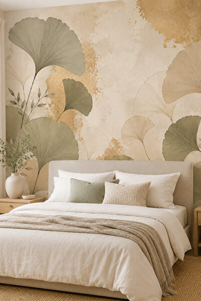dreamwall Ginkgo Meltemi Soft Çiçekler Temalı Tek Parça Tekstil Duvar Kağıdı