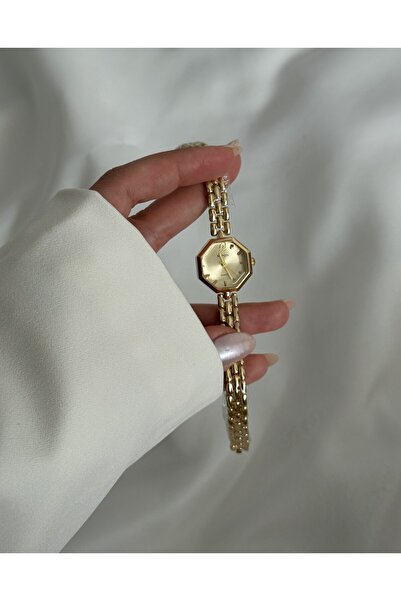 Lillianna Kadın Gold Sekizgen Şampanya Kadranlı Çelik Kordon Analog Quartz Vi...