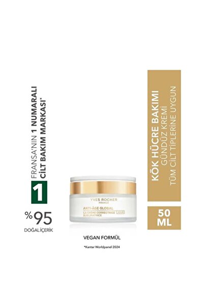 Yves Rocher Gündüz Kremi-Hyaluronik Asit & Pantenol-Yaşlanma Karşıtı Bitki Kö...