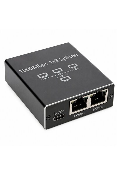Alfais 6097 RJ45 Ethernet İnternet Switch Splitter Gigabit 1000Mbps 3 Port Çevirici Çoklayıcı Router
