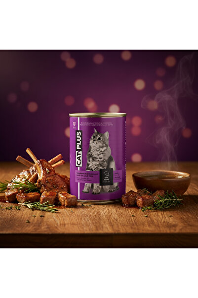 Cat Plus كات بلس ضأن قطع بالجيلي - طعام قطط رطب فاخر - كرتون 12 علبة × 400g